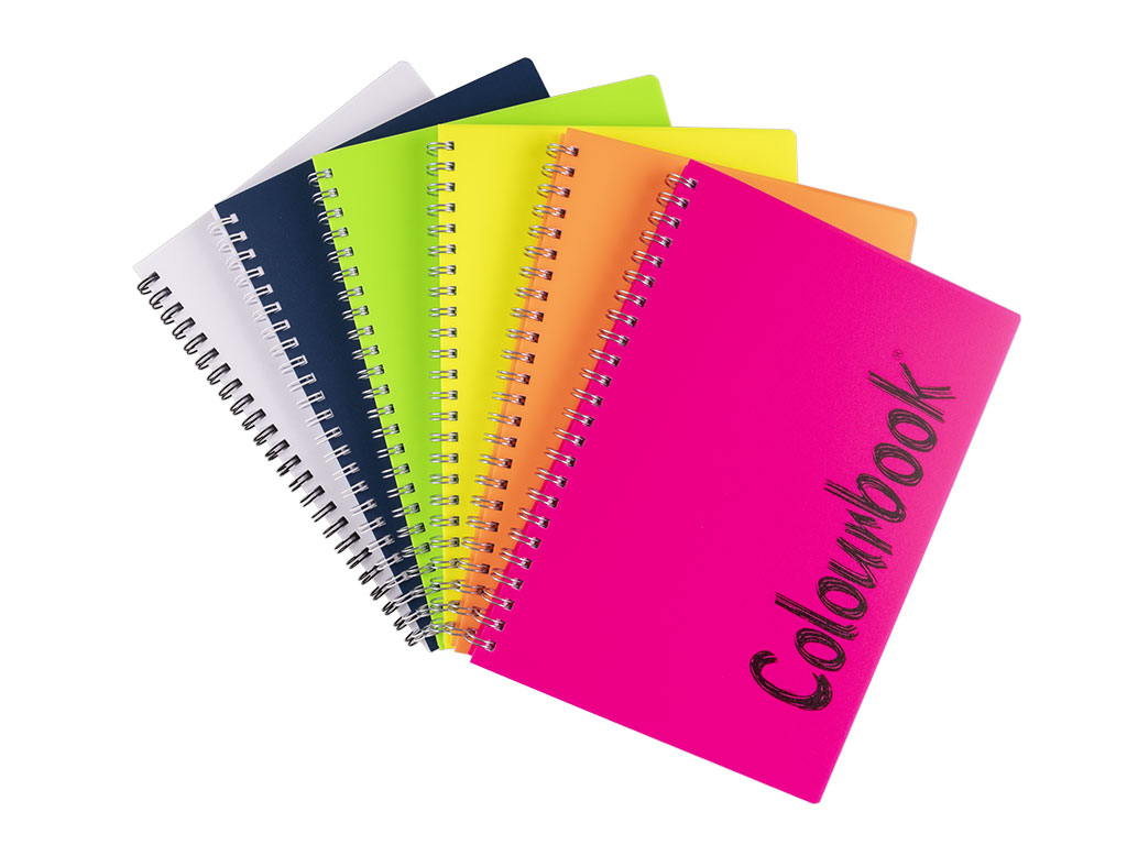 Quaderno-A5-spiralato-fluo Assortimento quaderni a spirale in 5 colori fluo
