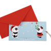 Biglietto di Natale a scorrimento Panda Lovers