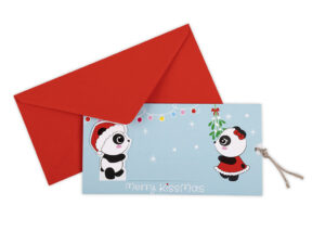 Biglietto di Natale a scorrimento - Panda Lovers