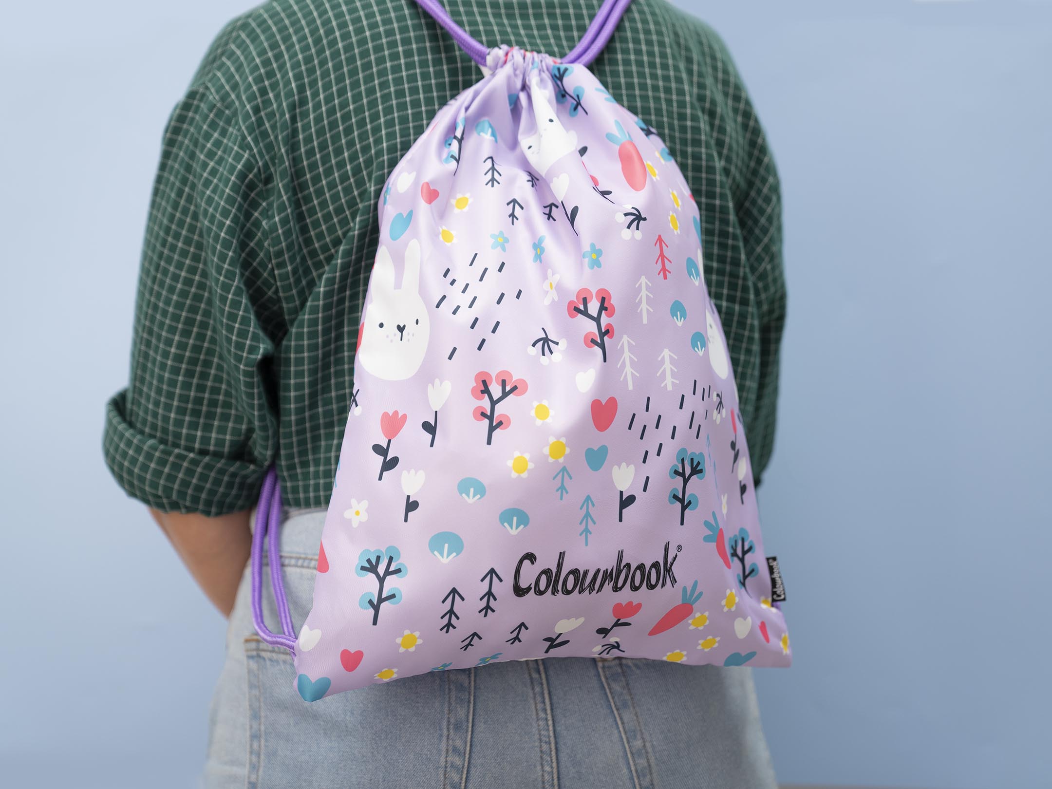 Ambientata zaino a sacca viola bunny
