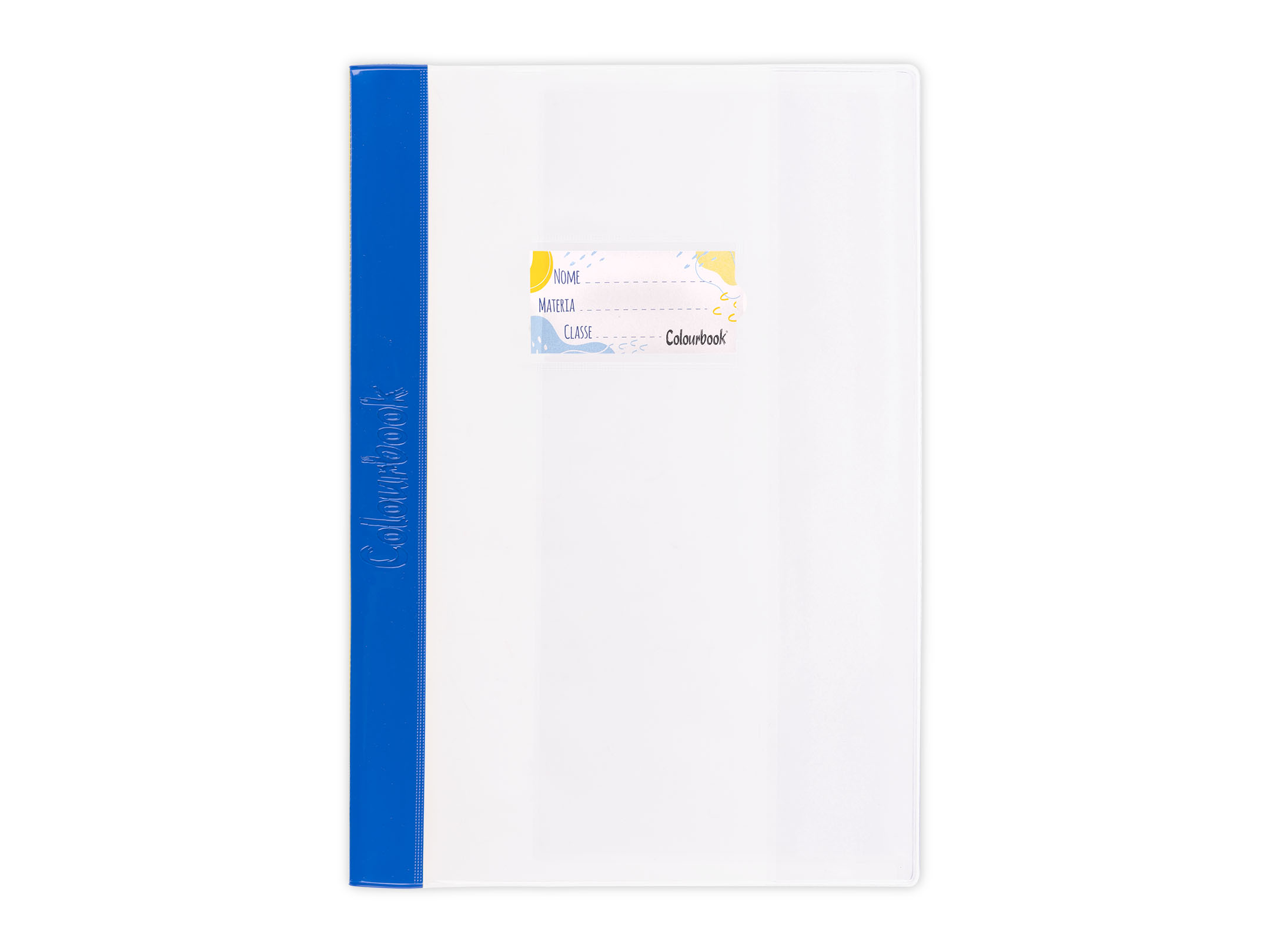 copriquaderno con banda colorata blu