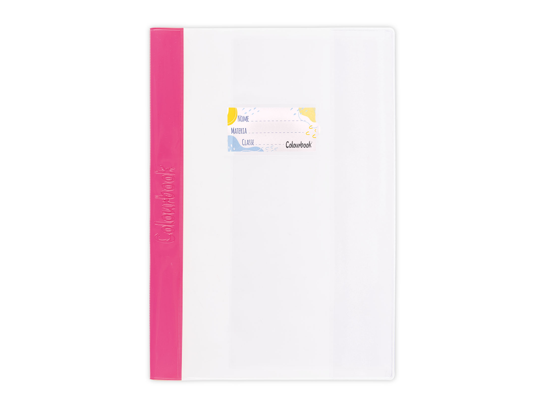 copriquaderno con banda colorata fucsia