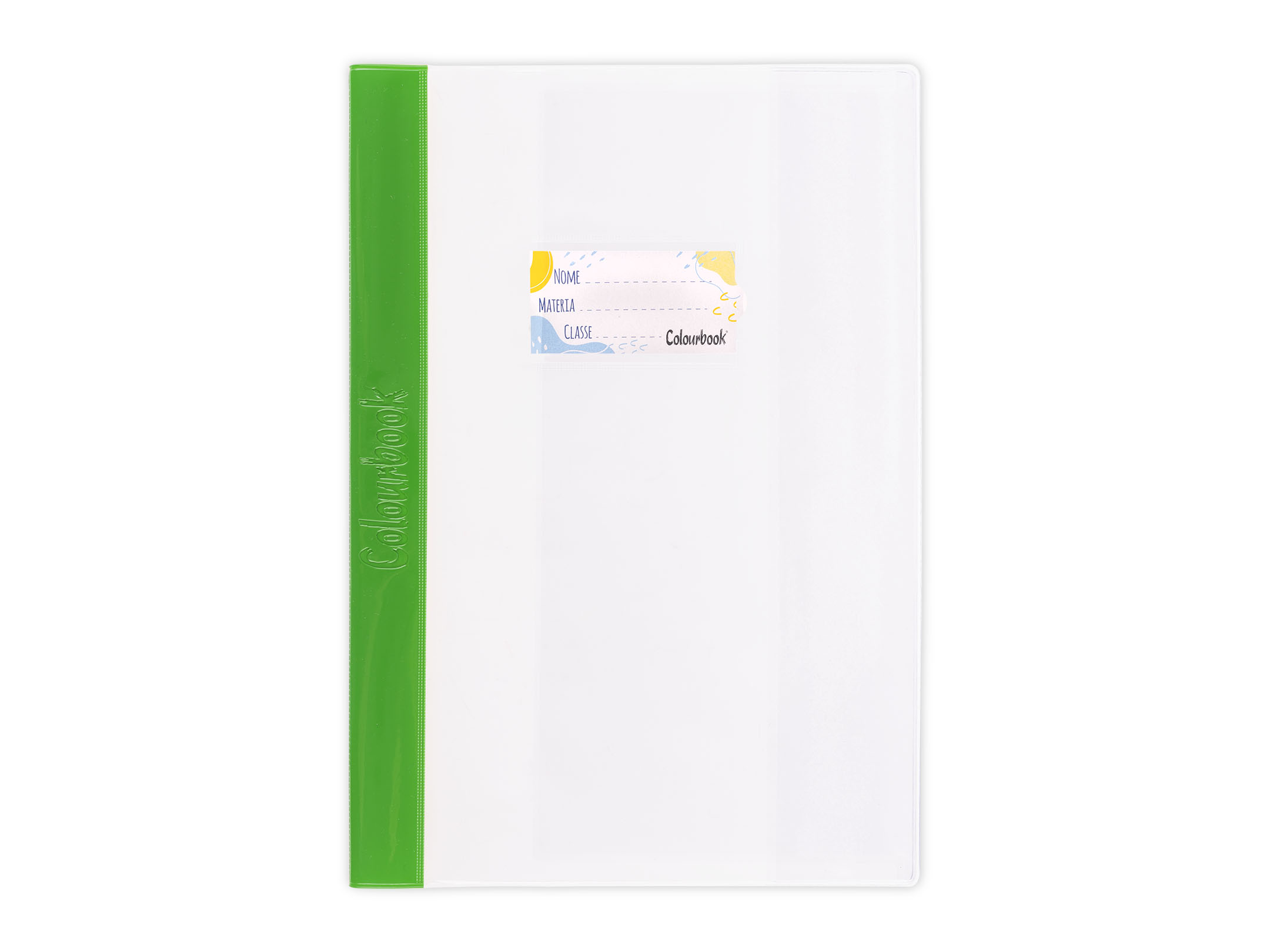 copriquaderno con banda colorata verde