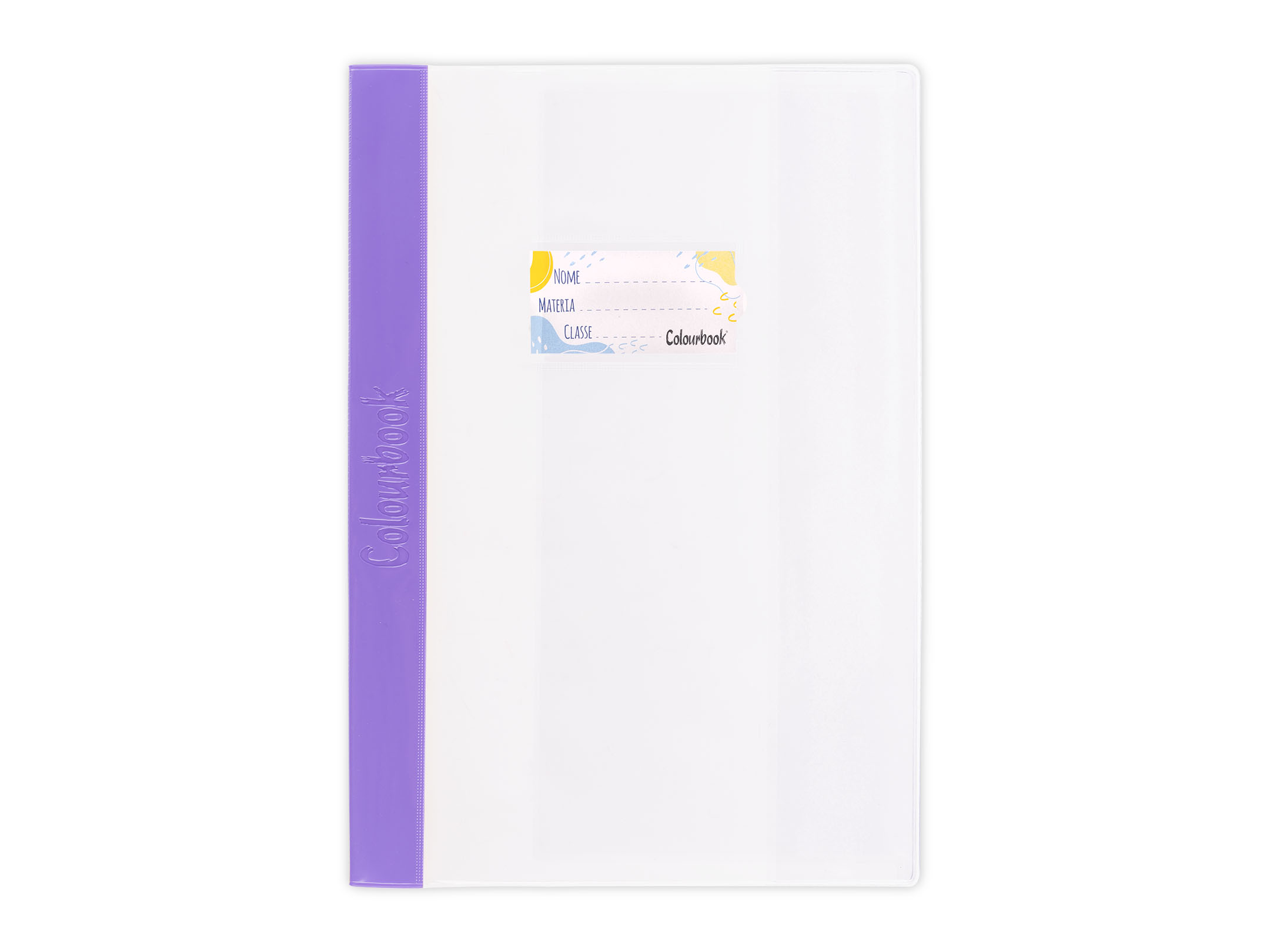 copriquaderno con banda colorata viola