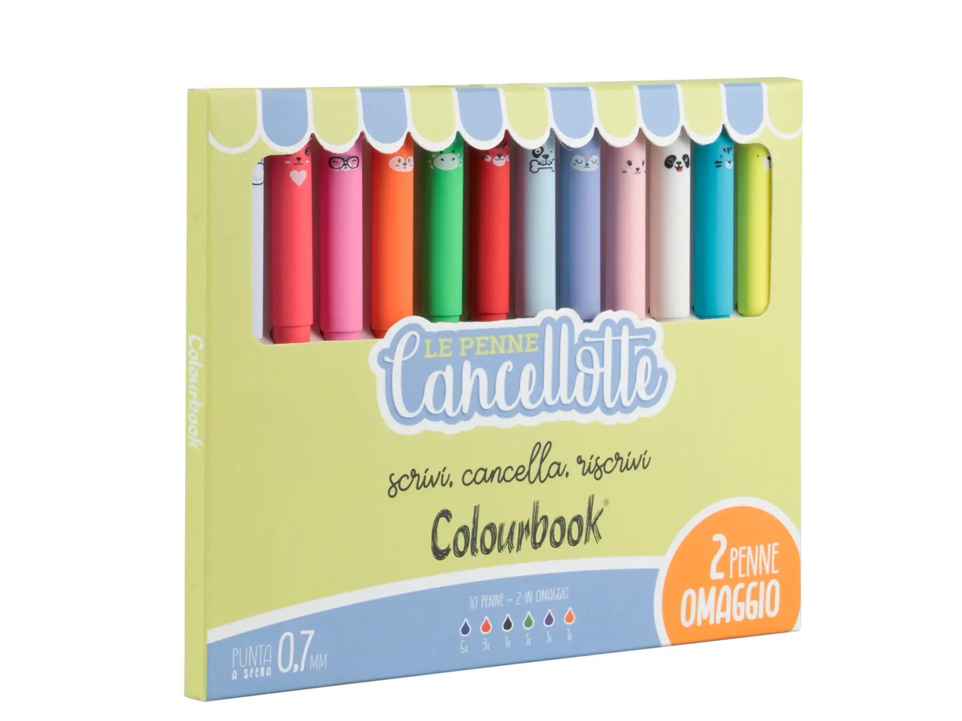 laterale set 12 penne Cancellotte 6 inchiostri