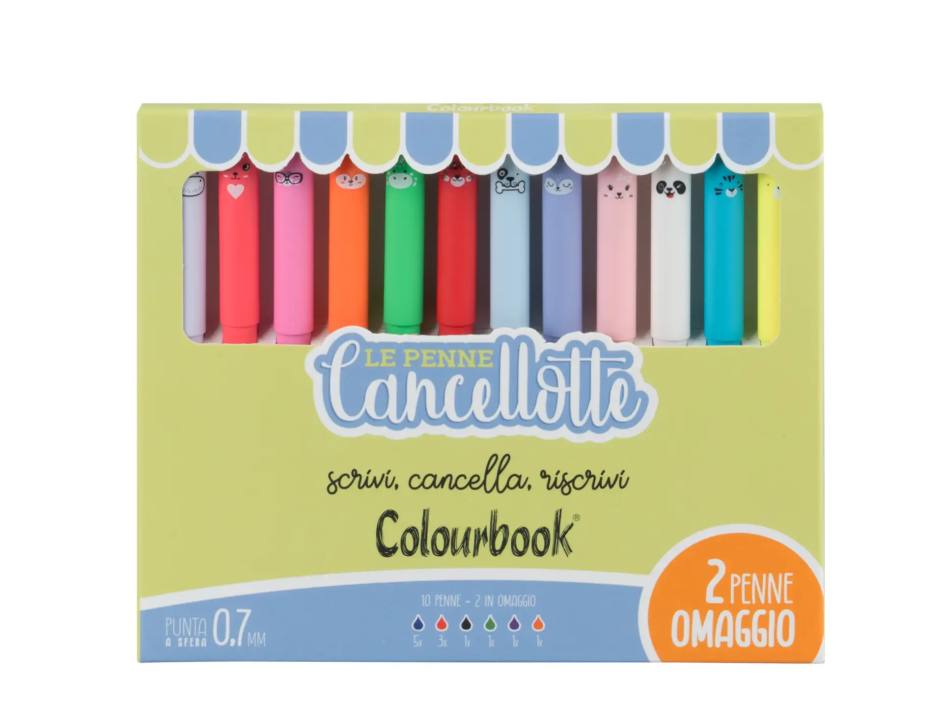 set 12 penne Cancellotte 6 inchiostri set 12 penne Cancellotte 6 inchiostri