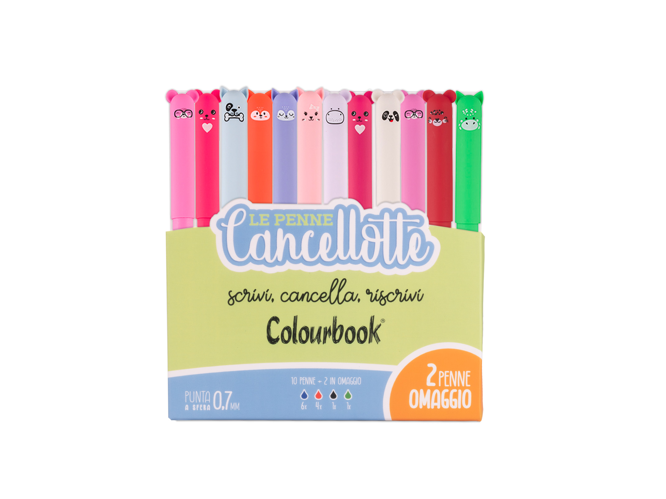 Set 10 penne Cancellotte +2 omaggio - 4 inchiostri Set 10 penne Cancellotte +2 omaggio - 4 inchiostri