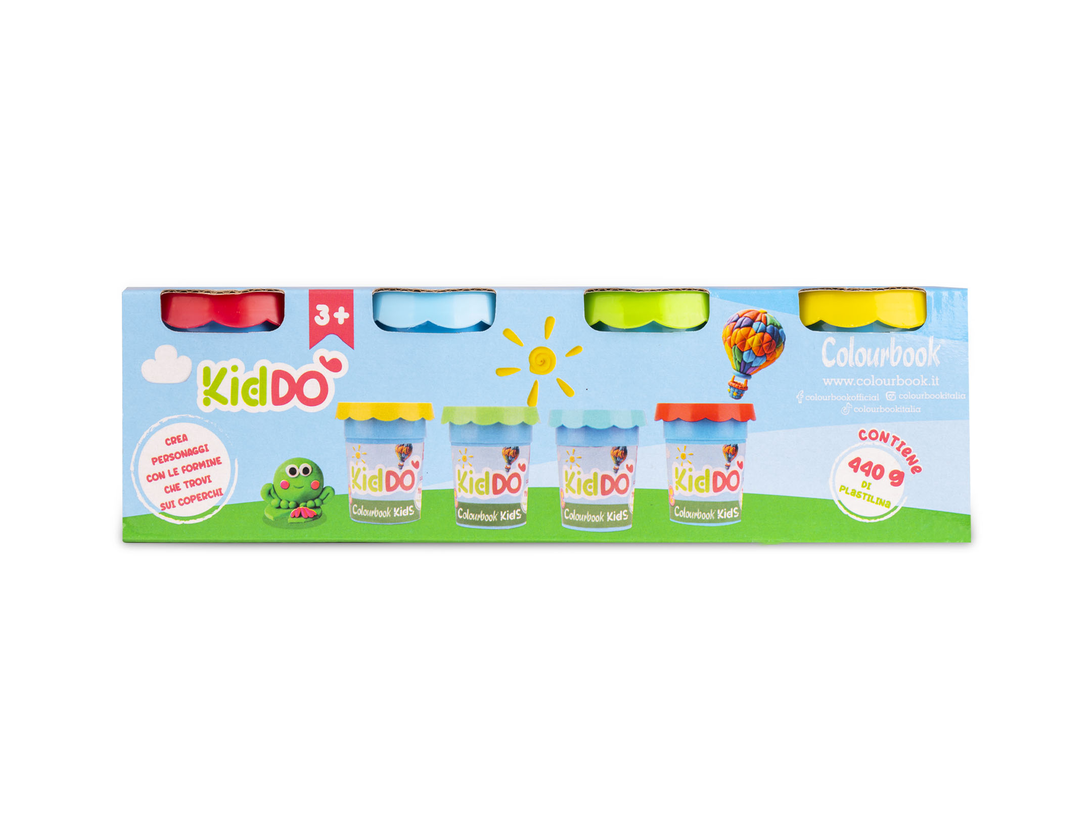 Fronte set 4 vasetti plastilina Kiddò 110g