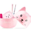 dettaglio happy box cancellotte gatto Gift box Colourbook Cancellotte Lucy con set scrittura e accessori scrivania coordinati