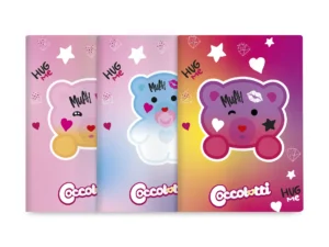 Set 3 quaderni A4 Coccolotti Love&Tell - Quadretti 5 millimetri senza margine