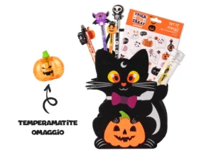 Set cancelleria Halloween Gatto Nero +omaggio