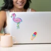stickers-3d-flamingo-ice-cream-ambientata