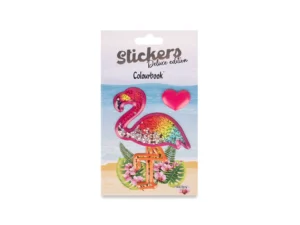 Stickers 3D Heart Flamingo