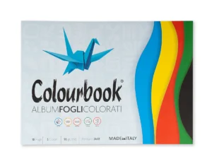 Album Fogli Colorati Colourbook 24x33 cm 10 fogli 5 colori per scuola e lavoretti
