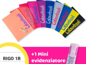 Set 6 quaderni A4 Bicolor Rigo 1R - Righe scuole medie e superiori + omaggio